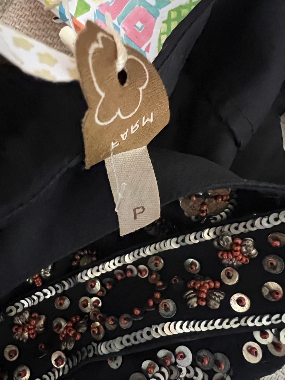 [FARM RIO] Black Sequin Embellished Evening Dress - Picture 6 of 12